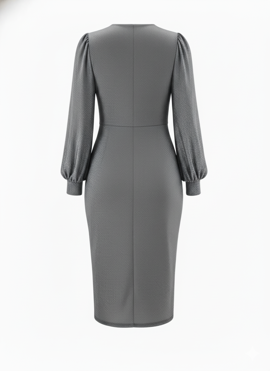 Vestido largo con escote en V que ilumina tu presencia con elegancia metálica