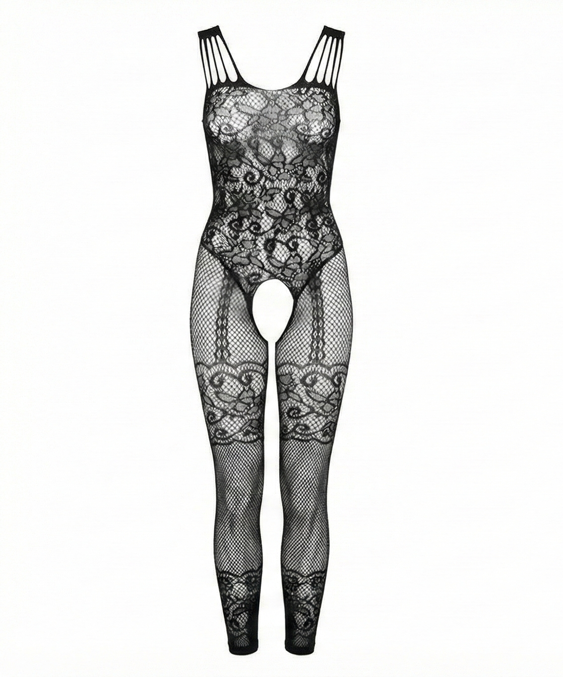 Enterizo largo de malla que envuelve tu silueta con sensualidad elegante