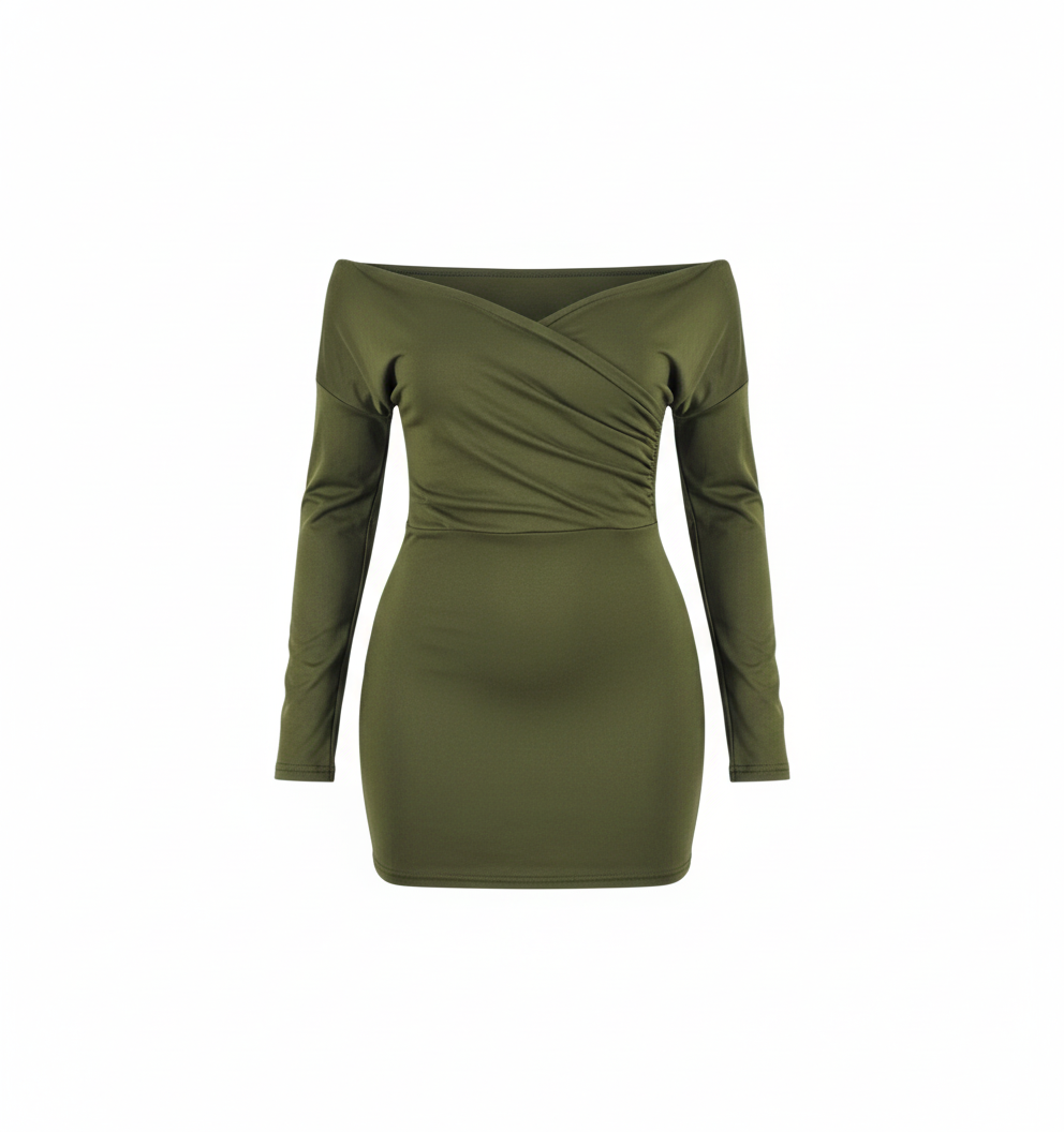 Minivestido de hombros descubiertos que enmarca tu silueta