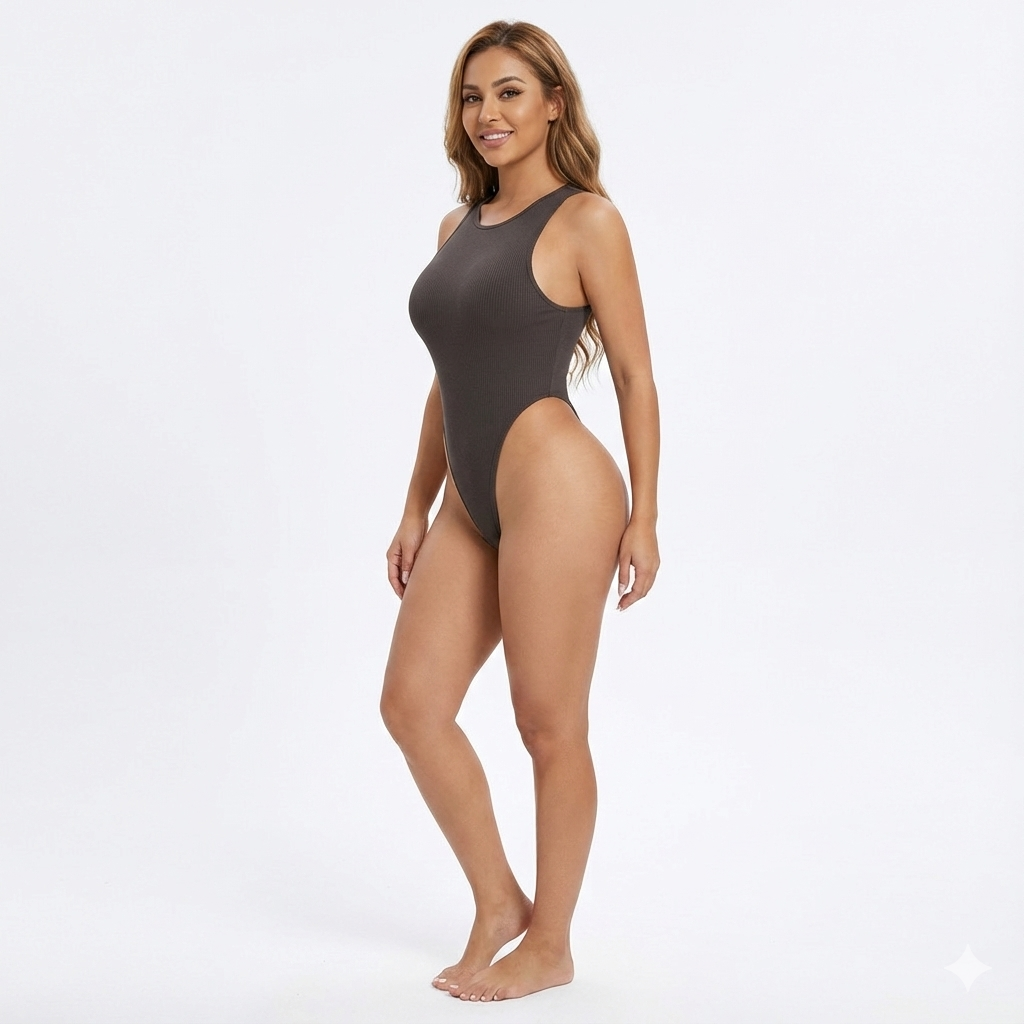 Pantiblusa canalé sin mangas que estiliza y realza tu silueta
