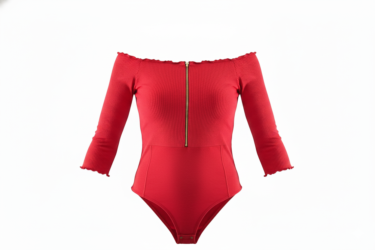 Pantyblusa con hombros descubiertos y cremallera que enmarca tu figura