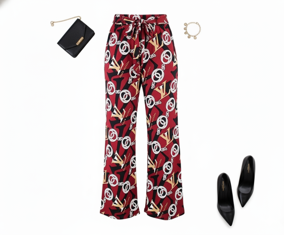 Pantalón acampanado con estampado que estiliza sin esfuerzo