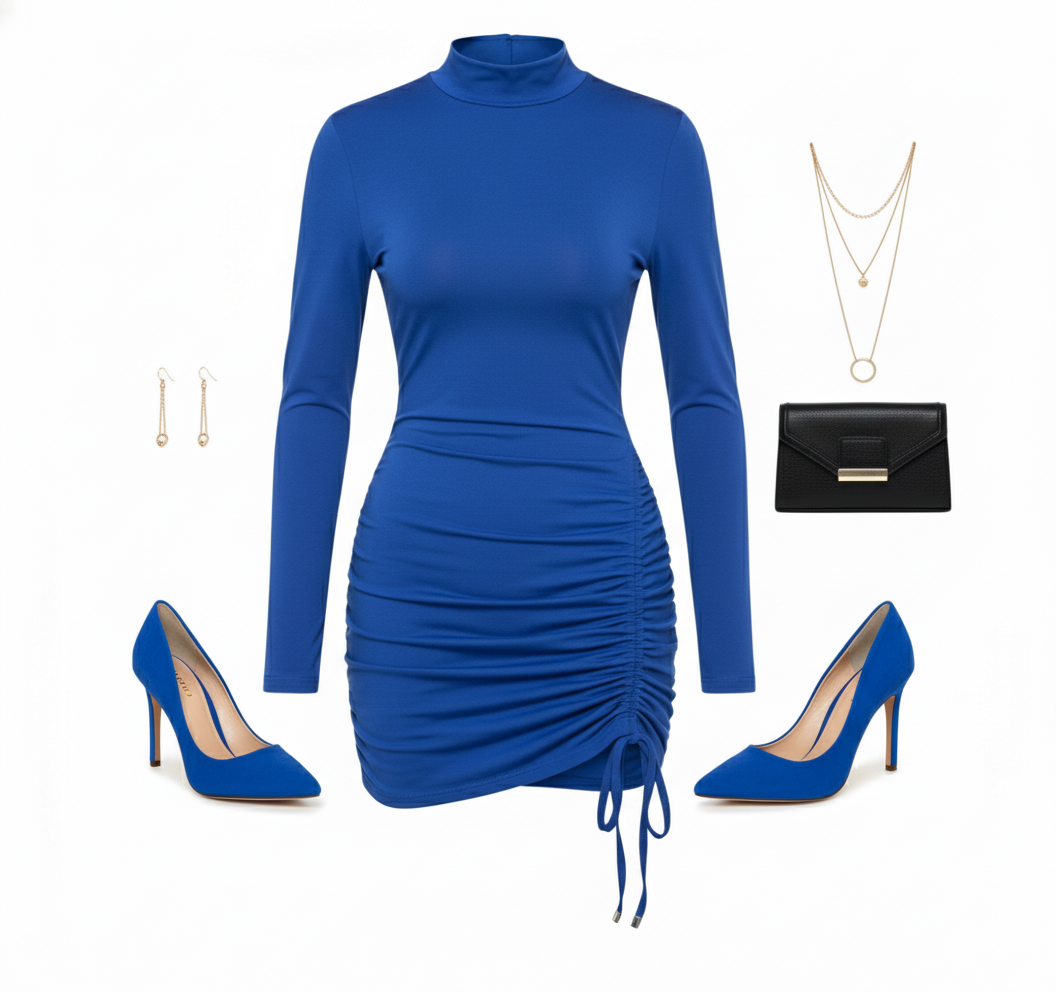 Minivestido manga larga con estructura que realza tu silueta