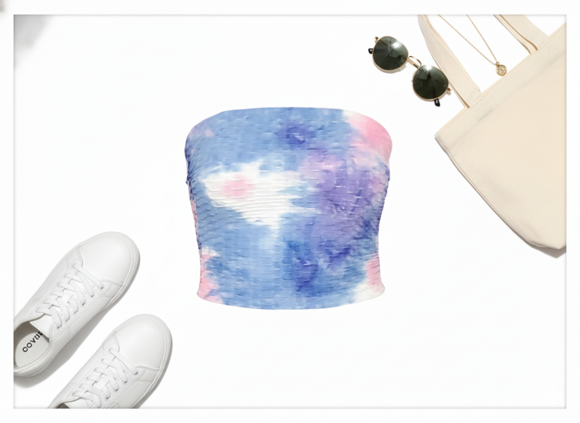 Crop top tipo tubo con estampado vibrante que resalta tu alegría natural