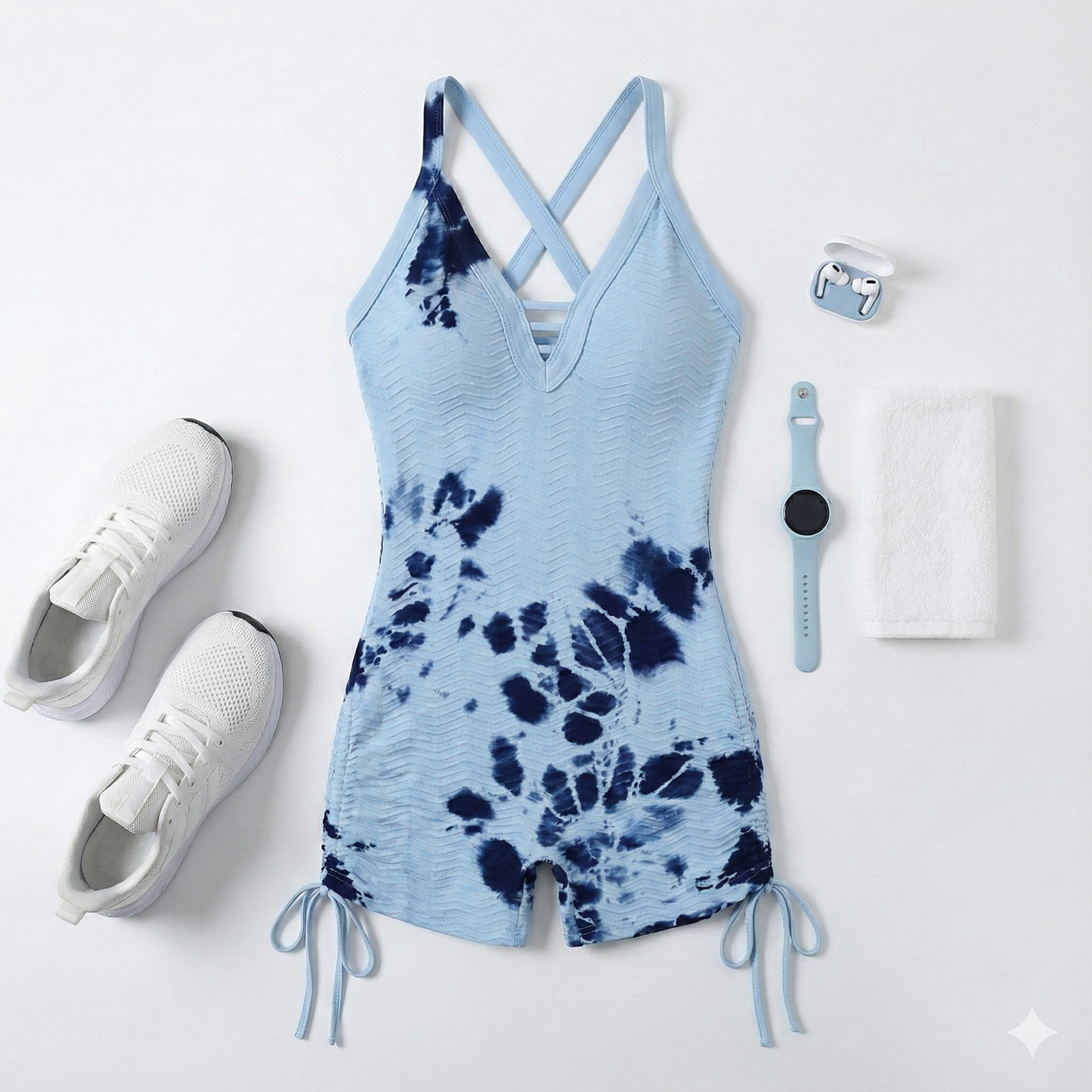 Jumper deportivo corto con estampado acuarela que moldea tu figura