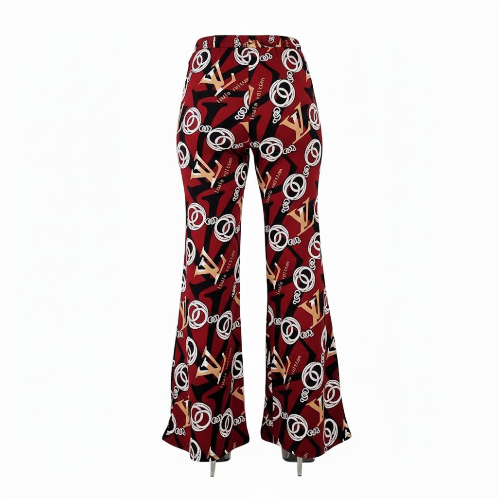 Pantalón acampanado con estampado que estiliza sin esfuerzo
