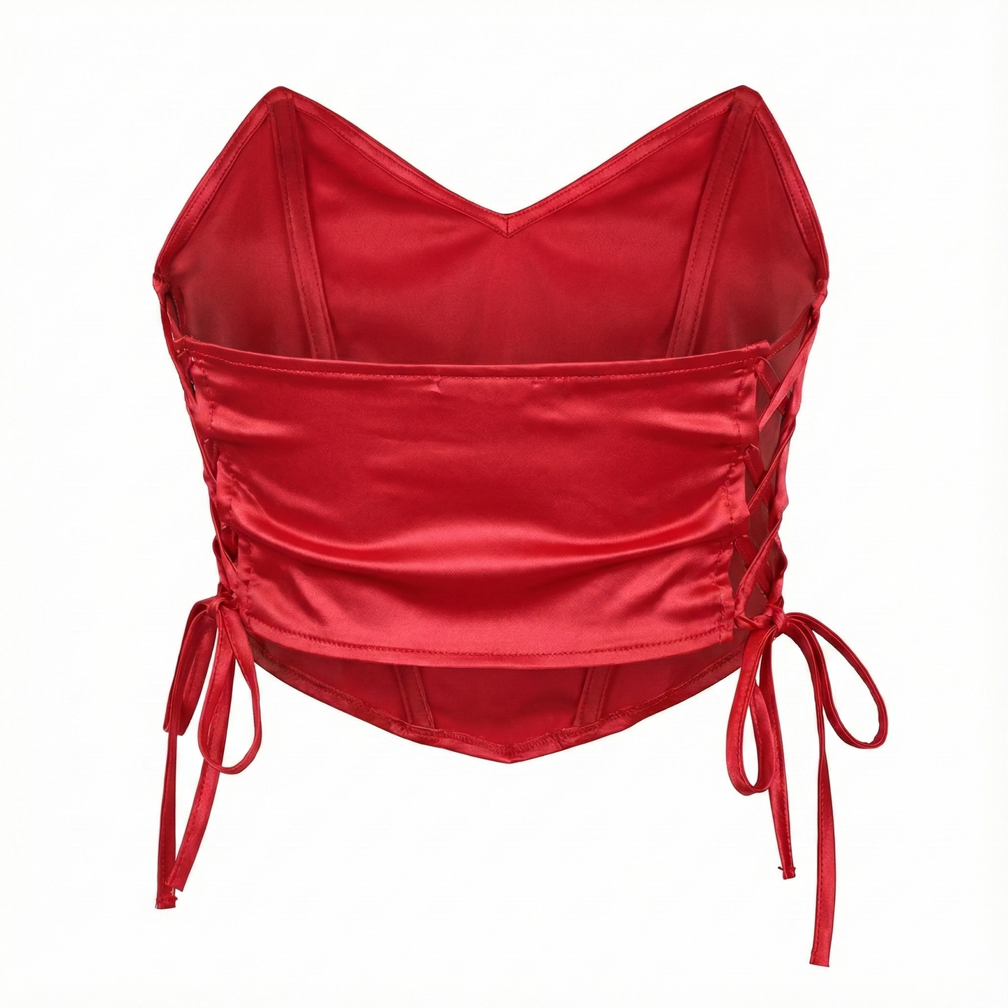 Blusa corset satinado con jaretas que enmarca tu figura