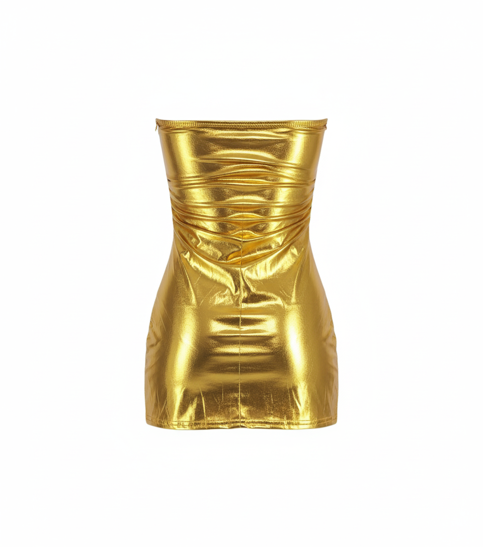 Minivestido de hombros descubiertos que acentúa tu silueta con sensualidad elegante