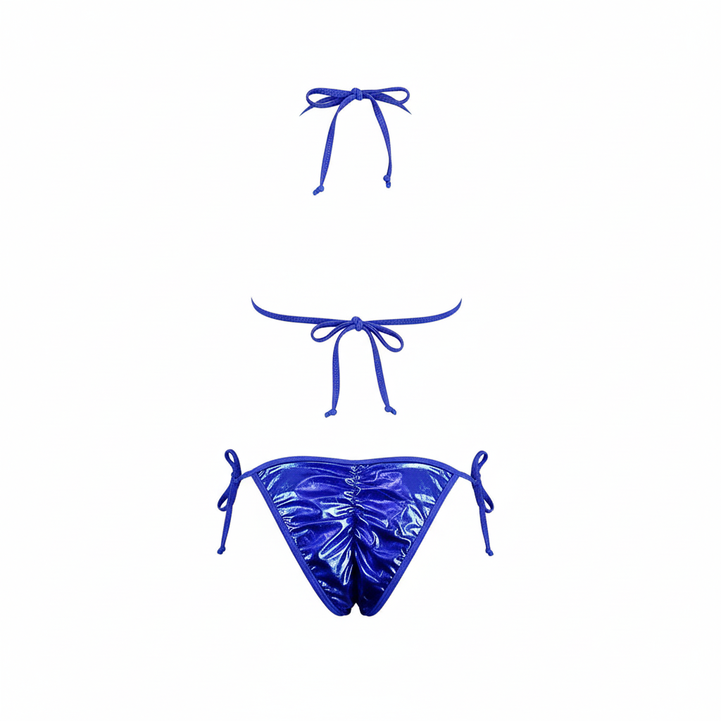 Bikini metálico con fruncido que potencia tu lado atrevido