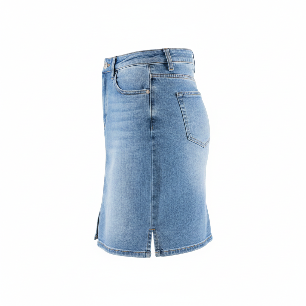 Falda corta de mezclilla con aberturas que resalta tus piernas con frescura audaz