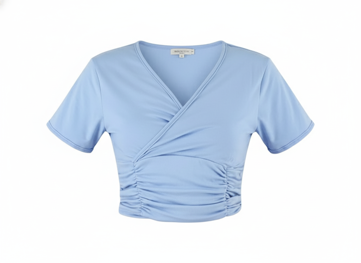 Croptop con escote en V que resalta tu cintura con sutileza