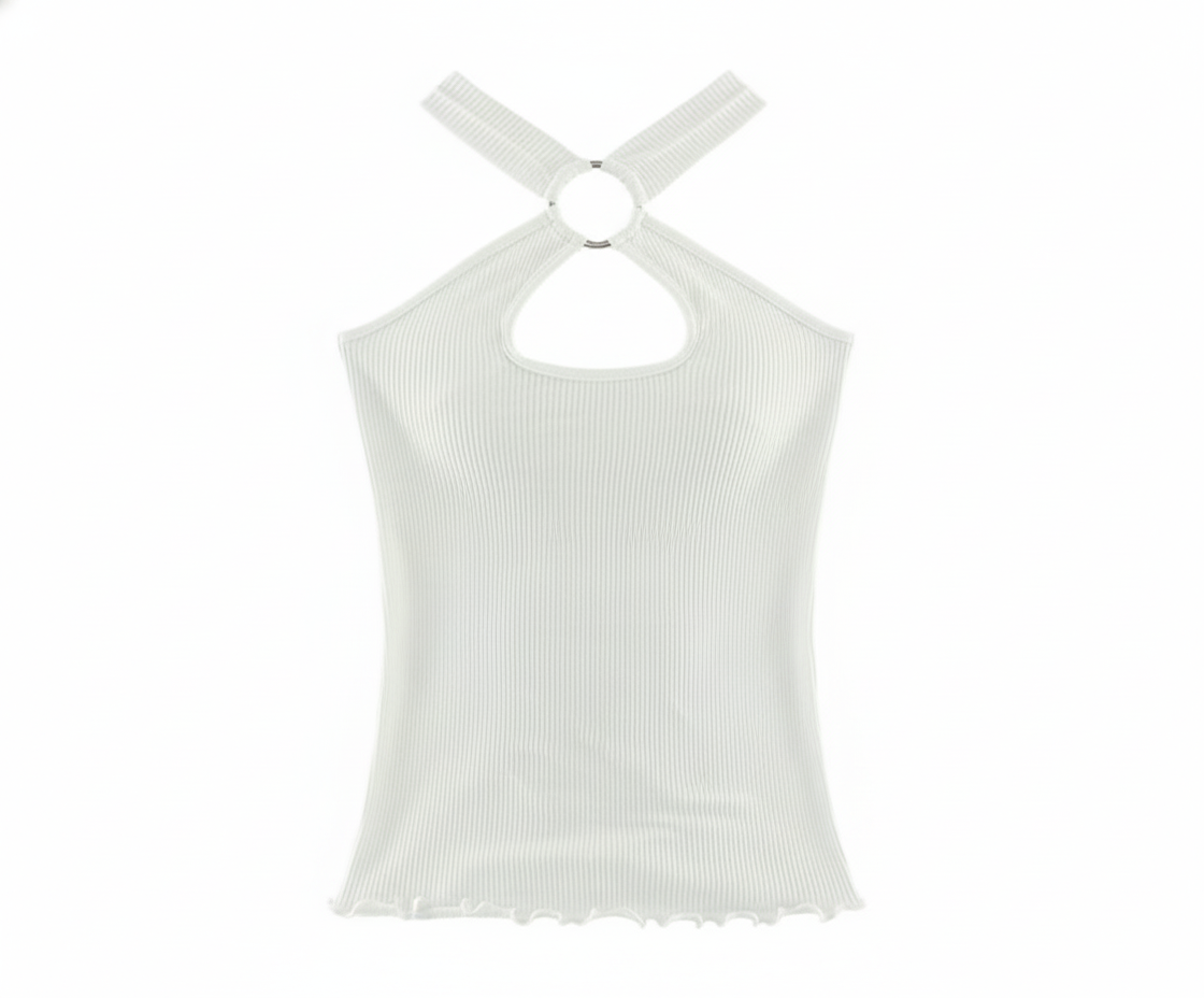 Blusa sin mangas con escote cruzado que destaca tu silueta