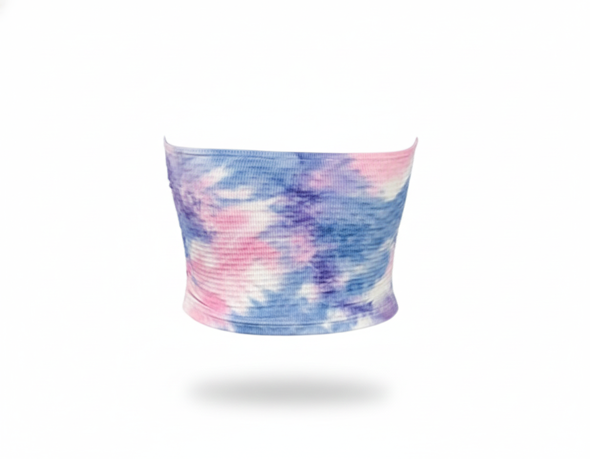 Crop top tipo tubo con estampado vibrante que resalta tu alegría natural