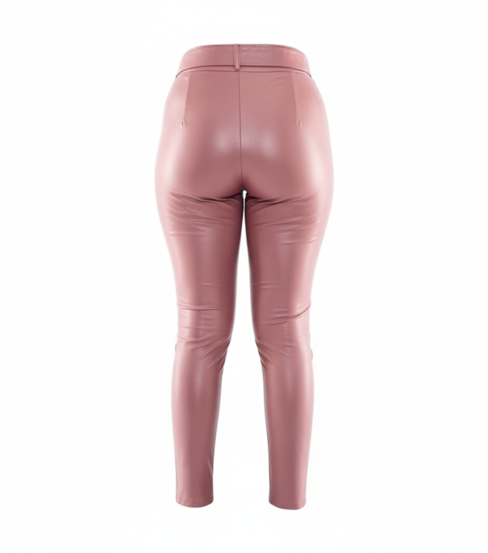 Pantalón cargo satinado con caída fluida y efecto visual vibrante