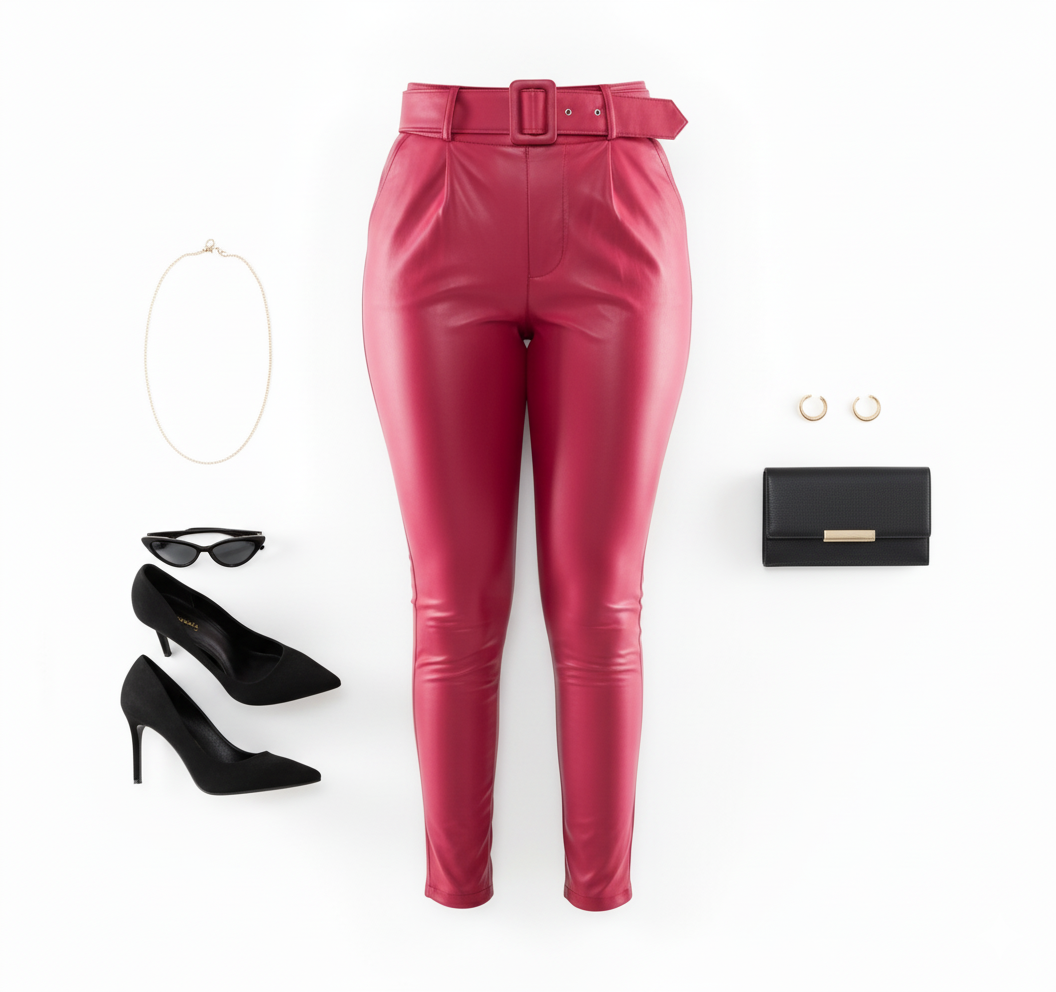 Pantalón cargo satinado con caída fluida y efecto visual vibrante