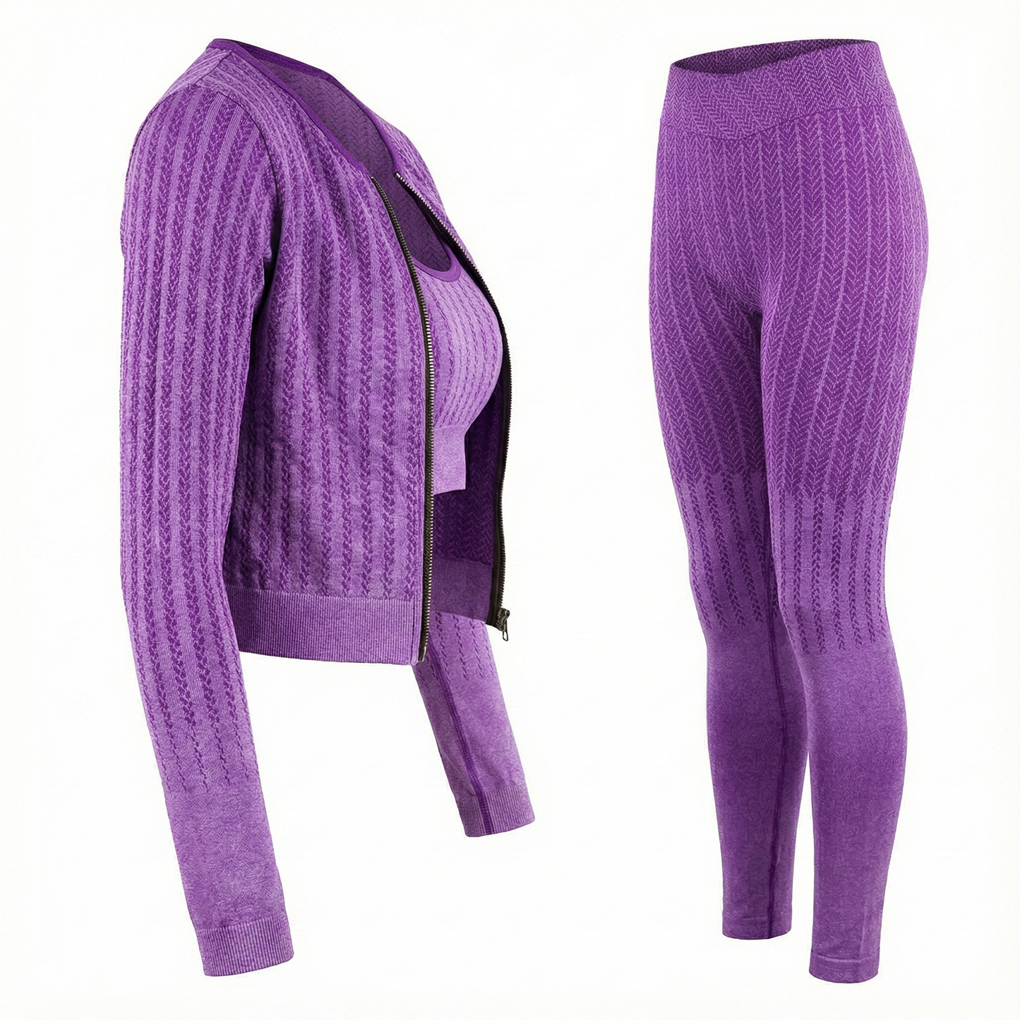 Conjunto deportivo largo con franjas de soporte que esculpe y estiliza tu figura