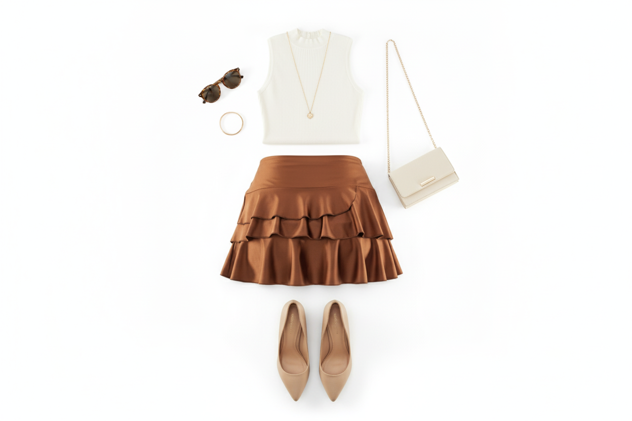 Minifalda con vuelo que aporta movimiento y coquetería a tu silueta