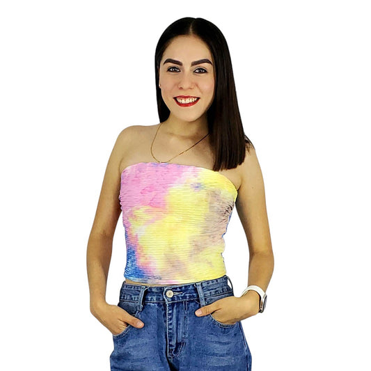 Crop top tipo tubo con estampado alegre que enmarca tu figura con frescura