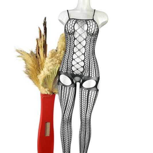 Body teddy largo con red que define y seduce