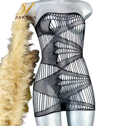 Microvestido de red que envuelve tu figura con sensualidad provocadora