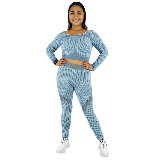 Conjunto deportivo con soporte estructurado y espalda descubierta que realza tu figura