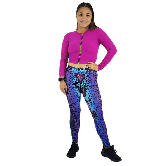 Conjunto deportivo Push Up con estampado víbora que moldea tu silueta con audacia